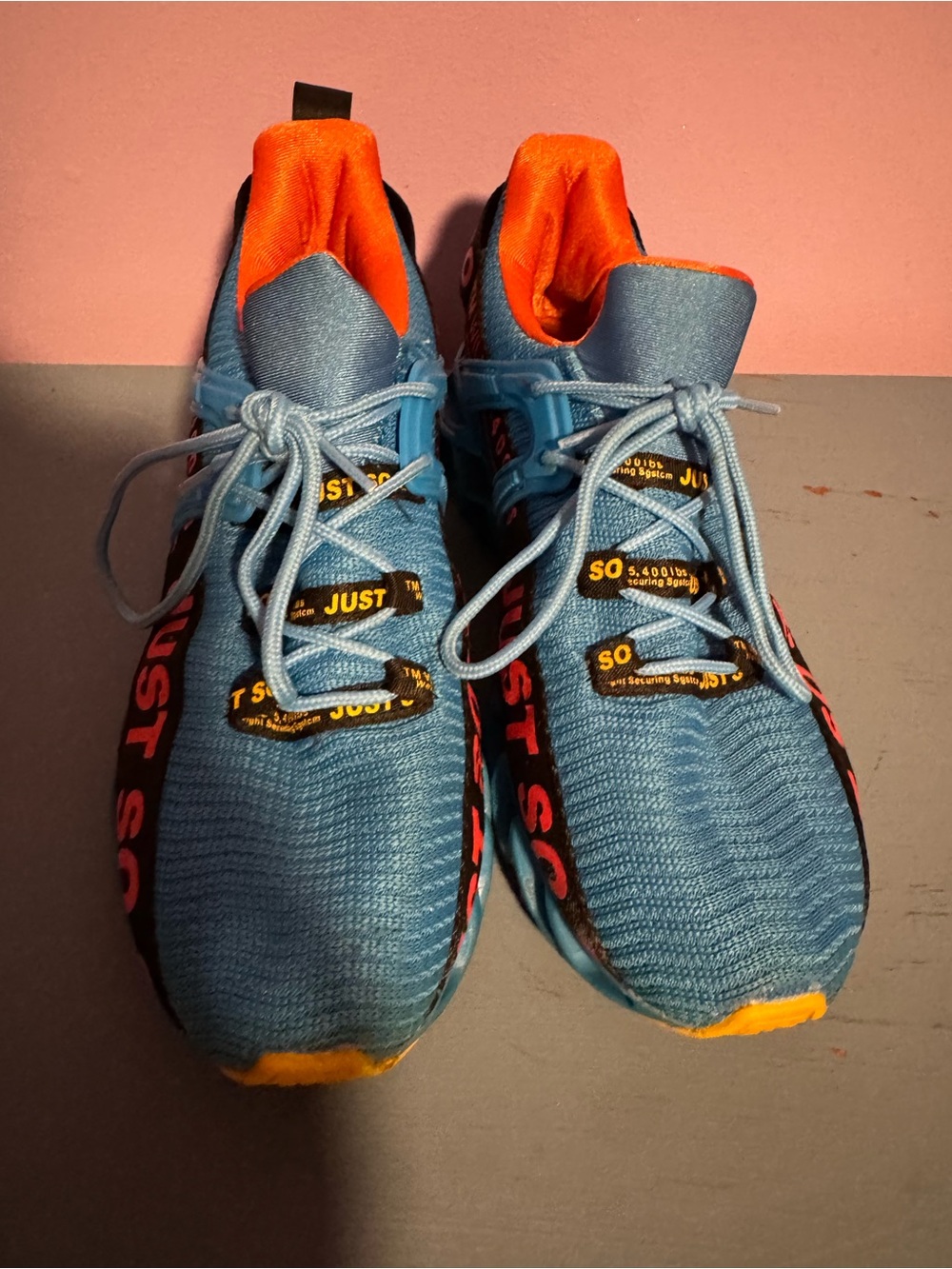 SO Kids Blue Sneakers with Orange Accents